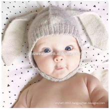 OEM Ins hot imitate animal knitted beanie design for kids baby bunny ears hats